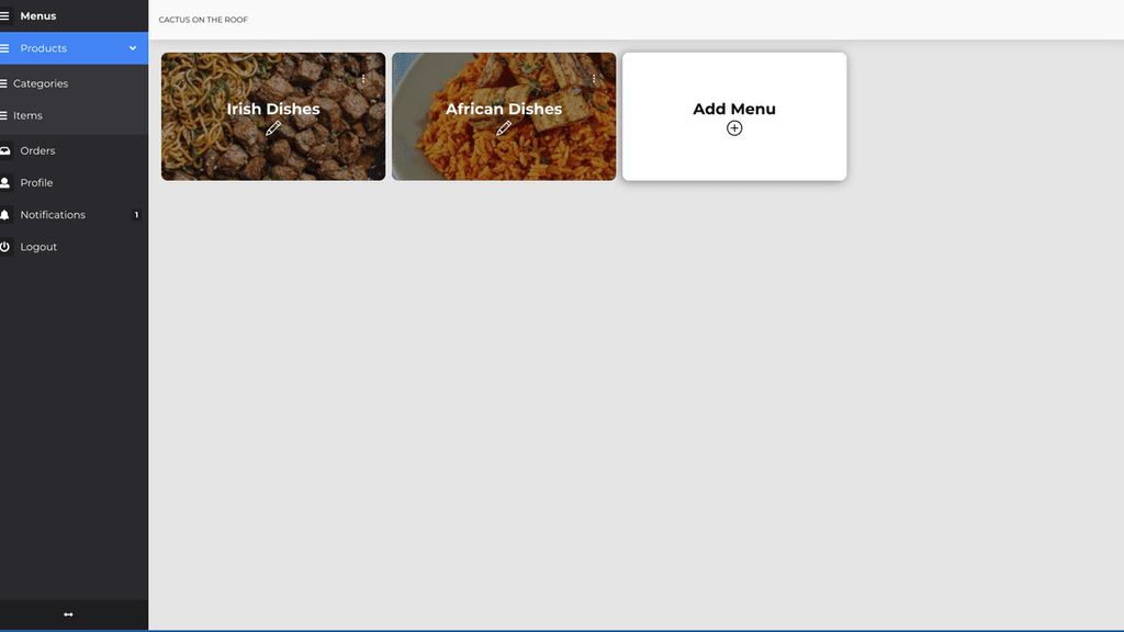 Smart Menu project preview